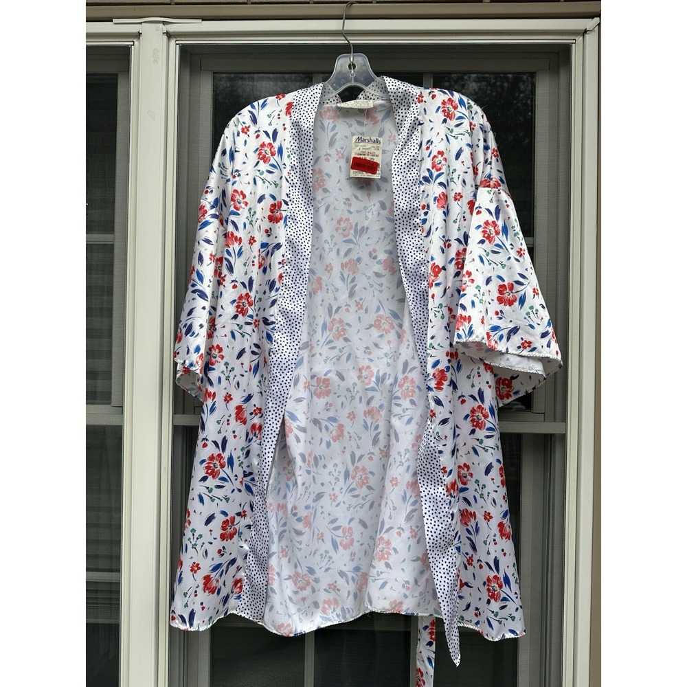 Vintage Val-Mode Lingerie Robe Kimono Womens 90s Y2K Belted New